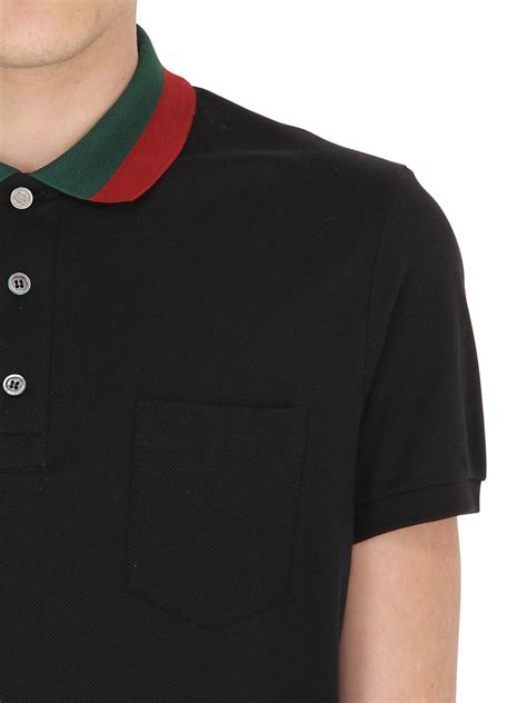 gucci polo web collar replica|gucci black and white shirts.